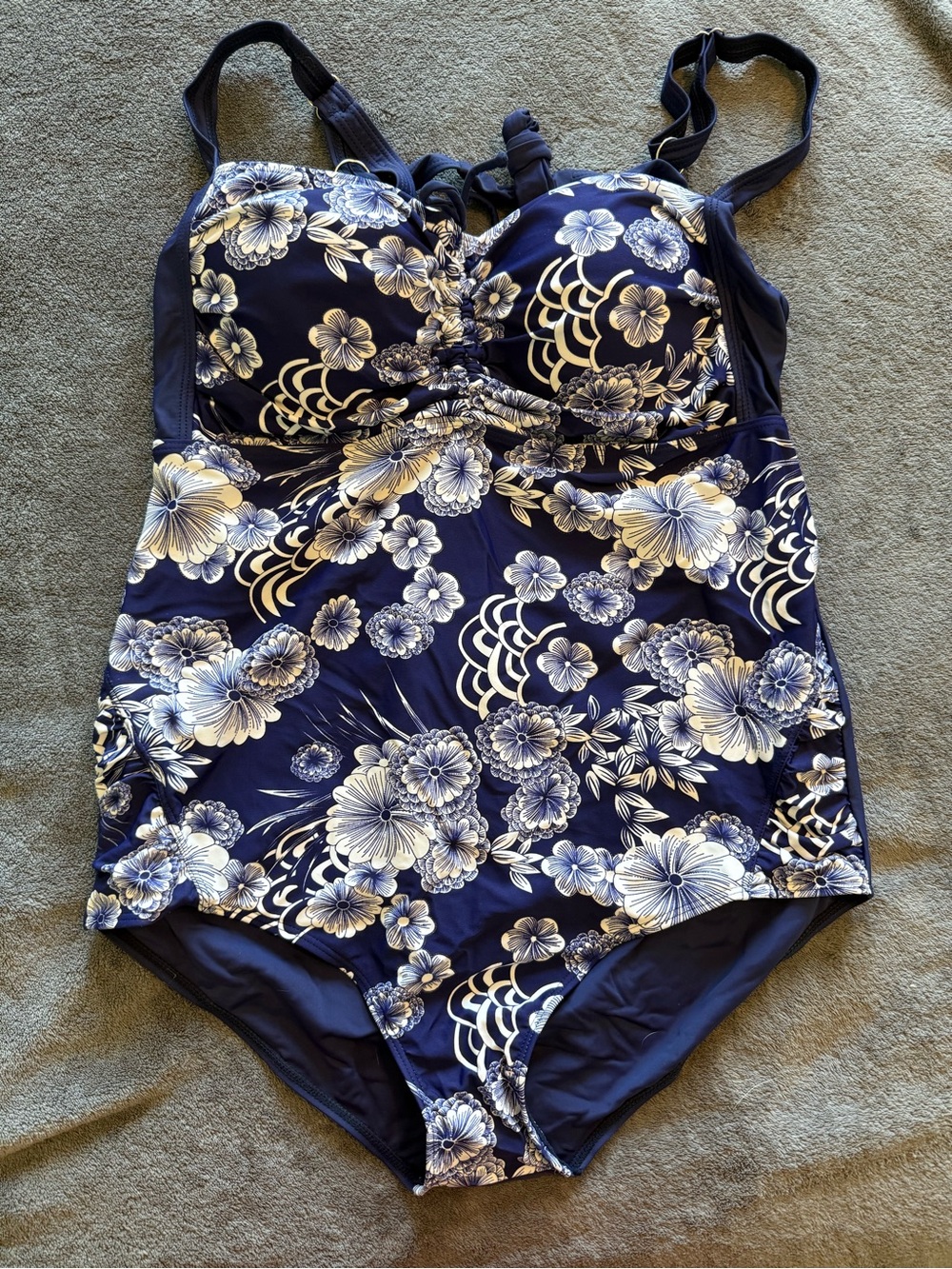 Woman’s Navy Floral One-Piece Swimsuit